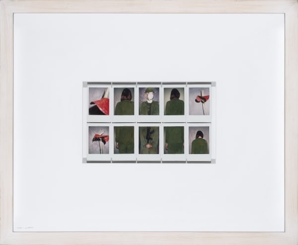 Mona JanMohamadi Instant Photos and Absolute Development , 2015 Mixed media on polaroid Framed: 65.5 x 54 x 7 cm