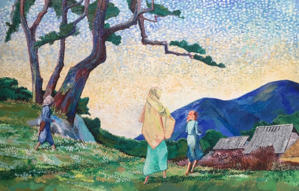 Joss Nelson During the Late Summer, Three-Hundred Miles from Rangun, 2021 Oil on wood 89 x 139 cm