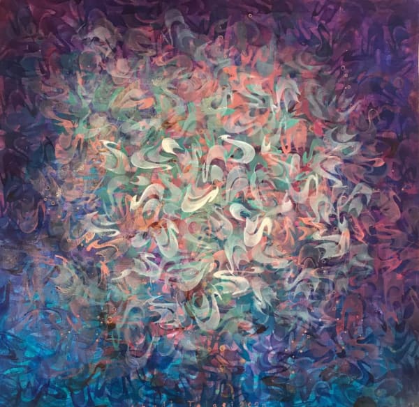 Shadi Talaei The Drum of Departure Series, 2020 Acrylic on cardboard 50 x 50 x 1 cm