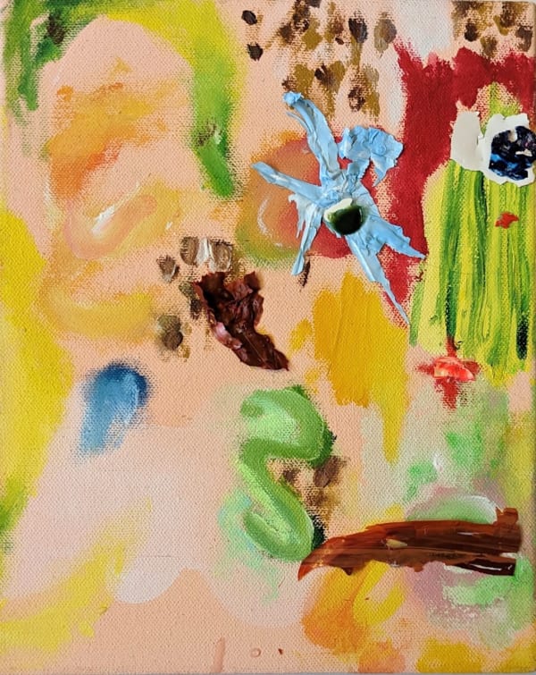 Taylor Honey Alabama Hiraani Bull Marmont, 2023 Acrylic paint and skins on canvas 25 x 20 x 3 cm