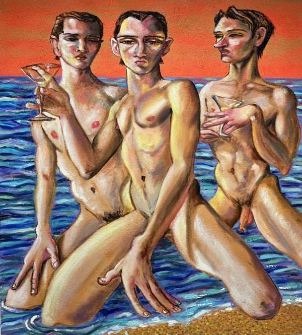 Adam Baker, Mixture of spirit, sea and dreams, re- flecting my martinis amber sheen, 2023