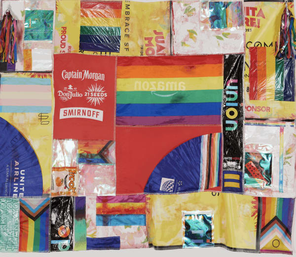 Alexander Hernandez, "Pride Patchwork," 2023. On view at "What Remains" at Schlomer Haus Gallery.