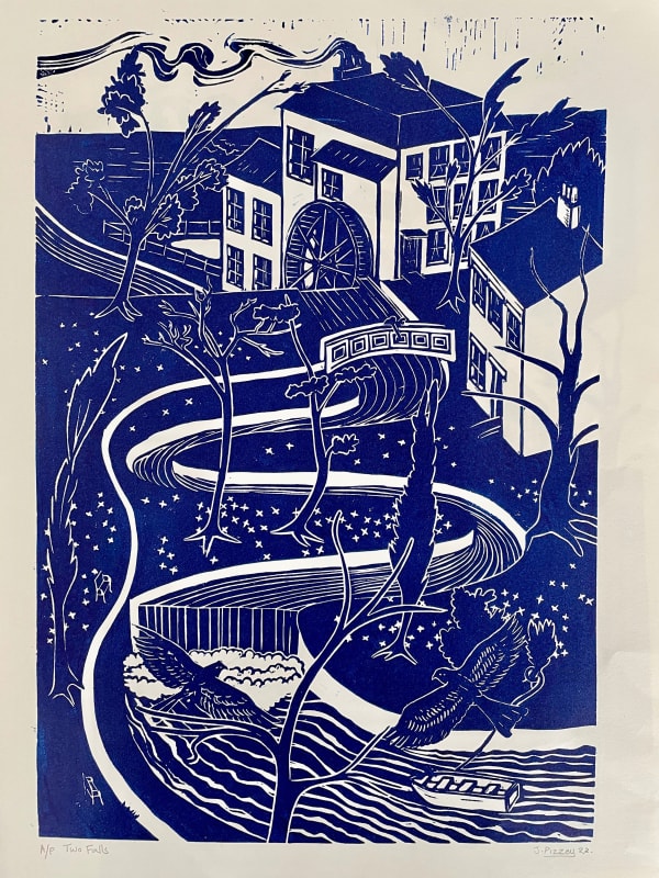 Two Fools by Jason Pizzey Linocut