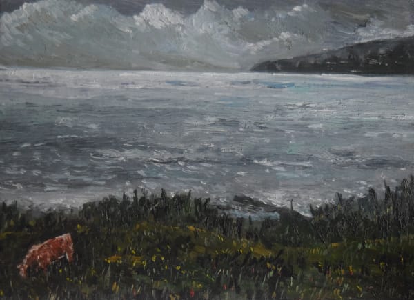 Cow Grazing by the Silvery Sea by Cornelius Browne.
