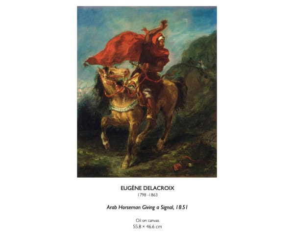 PROVENANCE With Knoedler & Co.in 1889. The Byers Family, Pittsburg. Eugene Thaw, New York. Walter P. Chrysler Jr., Kansas. EXHIBITED 1864, Exposition des oeuvres d'Eugène Delacroix, Salon National des Beaux Arts, Paris. 1932, An exhibition of the Alexander M. Byers Collection of Paintings, The Carnegie Institute, Pittsburgh. 1939, The Romantic Revolt, Springfield Museum of Arts, Springfield, Mass. 1944, Eugène Delacroix, Wildenstein Gallery, New York. 1976, Homage to the Louvre, Chrysler Museum, Norfolk, Virginia. 1978, Eastern Encounters, The Fine Art Society with Whitford Fine Art, London, cat. 83.