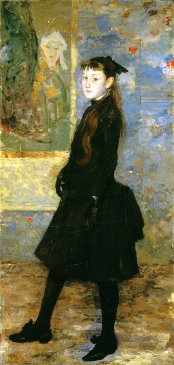 Theo van Rysselberghe 1862 - 1926 Camille van Mons 1885 Oil on canvas 180 x 86 cm PROVENANCE Van Mons Collection