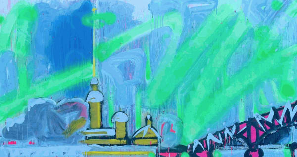 Seva Boitsov, Northern lights on the Neva, 2022