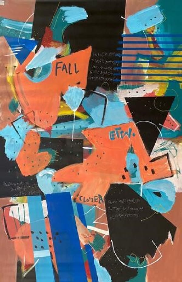 Khaled Abdo Fragmented Dreams, 2021 mixed media on canvas 145 x 100cm, signed & dated