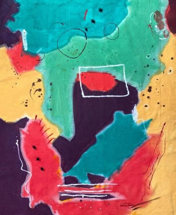 Khaled Abdo Halo Above the Mountain, 2021 mixed media on canvas 120 x 100cm, signed & dated