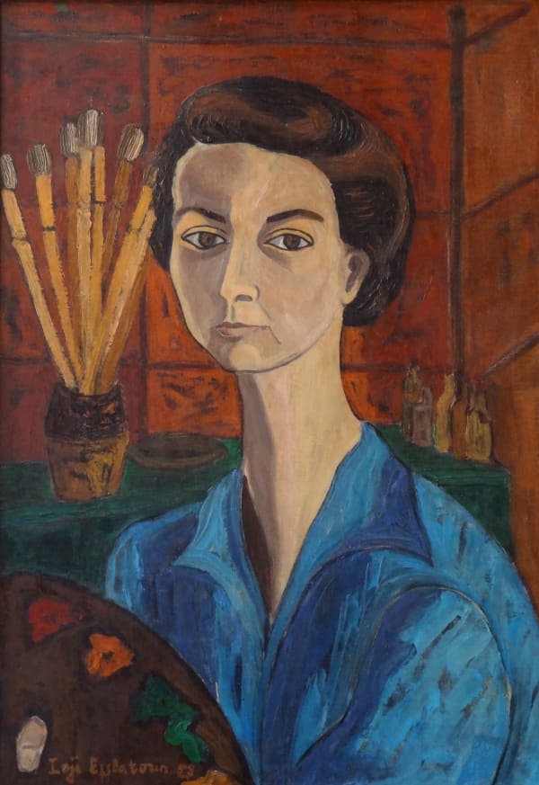 Inji Efflatoun (1924-1989), 1958, Portrait of Inji, oil on canvas, 70 x 48cm, signed & dated