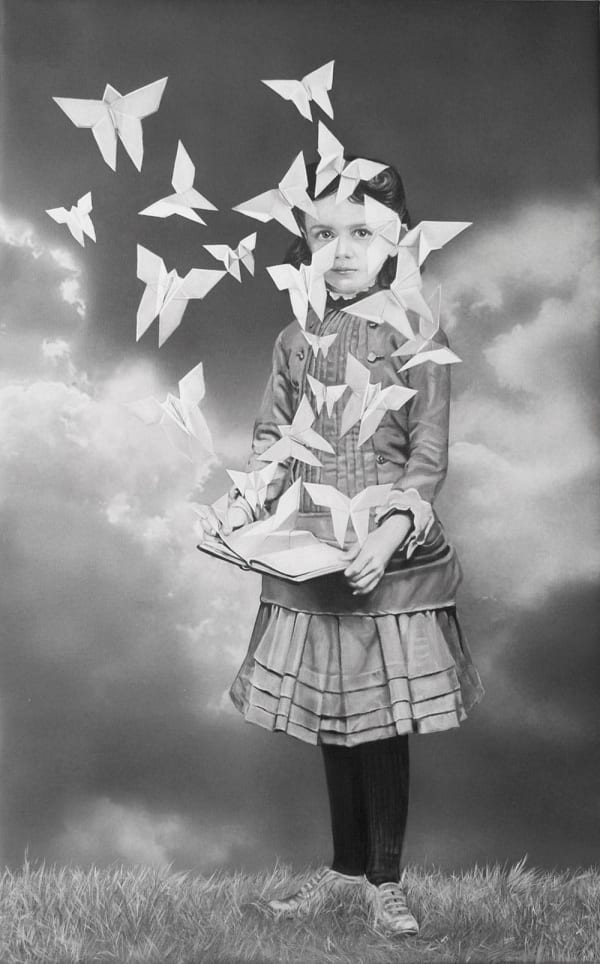 Zoe Byland Girl And Butterflies 50X80 Paintingacrilicairbrush On Canvas Dorothycircusgallery