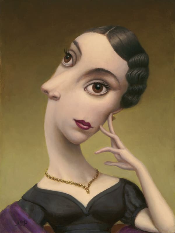 Dcg Marion Peck Lady With A Gold Necklace Image Size 30X40 Cm 12X16 Inch 40X30 Cm 15X12 Inch Oil On Board