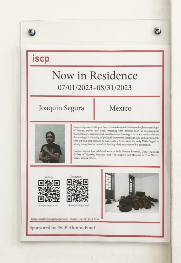 Joaquín Segura @ ISCP in New York. , Joaquín Segura begins a two-month residency at the ISCP in New York....