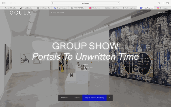 SAMUEL SARMIENTO @ OCULA, PORTALS TO AN UNWRITTEN TIME
