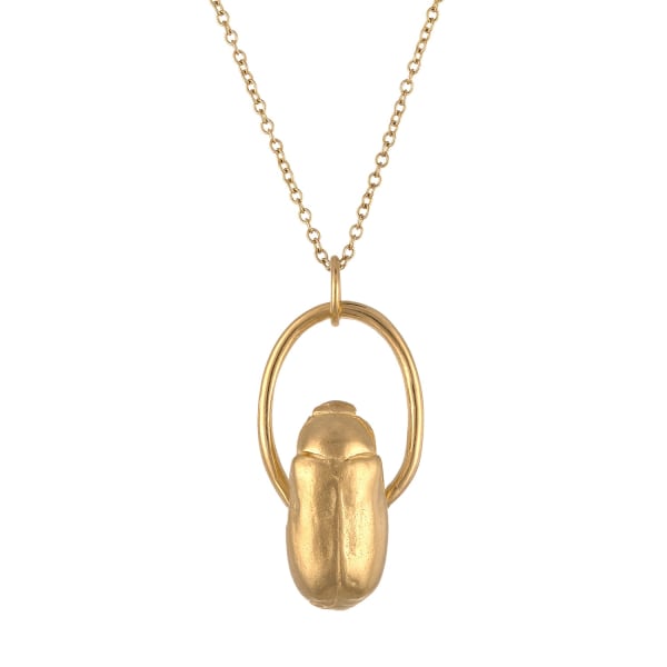Scarab Pendant, June Bug Necklace by sculptor Goody-B. Wiseman