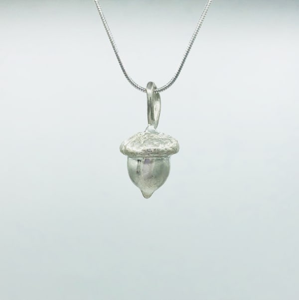 Silver Acorn, Handmade Sterling Silver Acorn Pendant by artist Goody-B. Wiseman