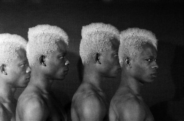 Rotimi Fani-Kayode, Four Twins, 1985/2018, Gelatin silver print, 22.9 x 35.2 cm, 9 x 13 7/8 in, Framed: 38.7 x 54.9 cm, 15 1/4 x 21 5/8 in