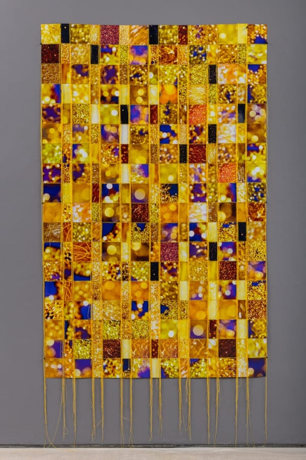 Hunter Reynolds, Felix Beads of Light, 2018, Photo-weaving with chromogenic prints and thread, 183 x 116.3 cm, 72 1/8 x 45 3/4 in