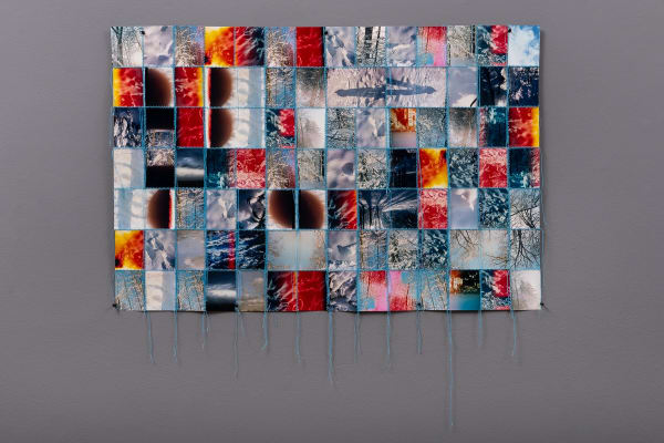Hunter Reynolds, Gottingen walk with Frank Wagner, 2006, Photo-weaving with chromogenic prints and thread, 70.5 x 105.5 cm, 27 3/4 x 41 1/2 in