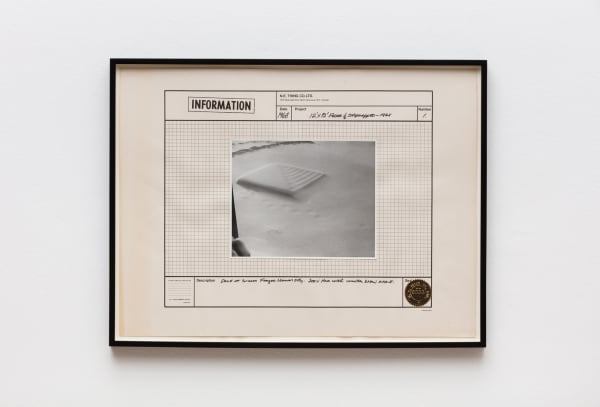 Iain Baxter / N E Thing Co, 12' x 12' Floor 1/2 Shiplapped - 1968, 1970, Silver Gelatin Print Ink Paper Foil Seal And Offset Lithograph On Paper, Framed 49 X 64 3 X 3 cm