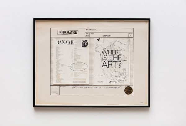 Iain Baxter / N E Thing Co, Article, 1970, Silver Gelatin Print Ink Paper Foil Seal And Offset Lithograph On Paper, Framed 49 X 64 3 X 3 cm