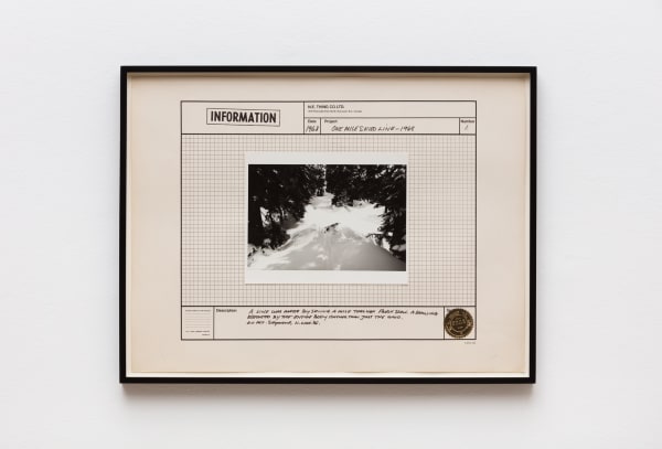 Iain Baxter / N E Thing Co, One Mile Skied Line 1968, 1968, Silver Gelatin Print Ink Paper Foil Seal And Offset Lithograph On Paper, Framed 49 X 64 3 X 3 cm