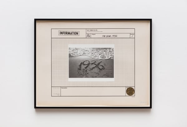 Iain Baxter / N E Thing Co, The Year 1936, 1970, Silver Gelatin Print Ink Paper Foil Seal And Offset Lithograph On Paper, Framed 49 X 64 3 X 3 cm
