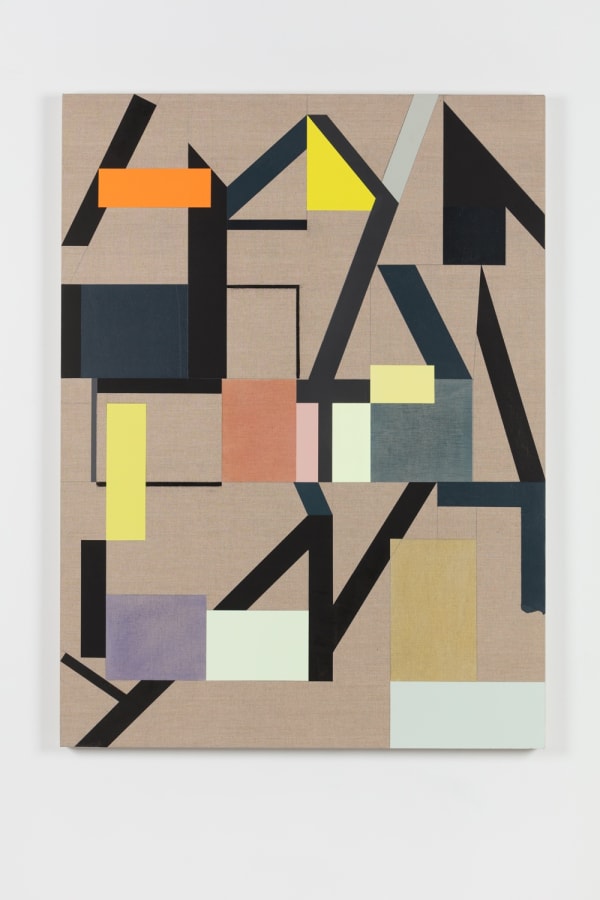 Andrew Bick, Variant T-S – OGVDS [compendium] #4, 2018, Acrylic, pencil, oil, watercolour, and wax on linen on wood, 135 x 100 x 4 cm, 53 1/8 x 39 3/8 x 1 5/8 in