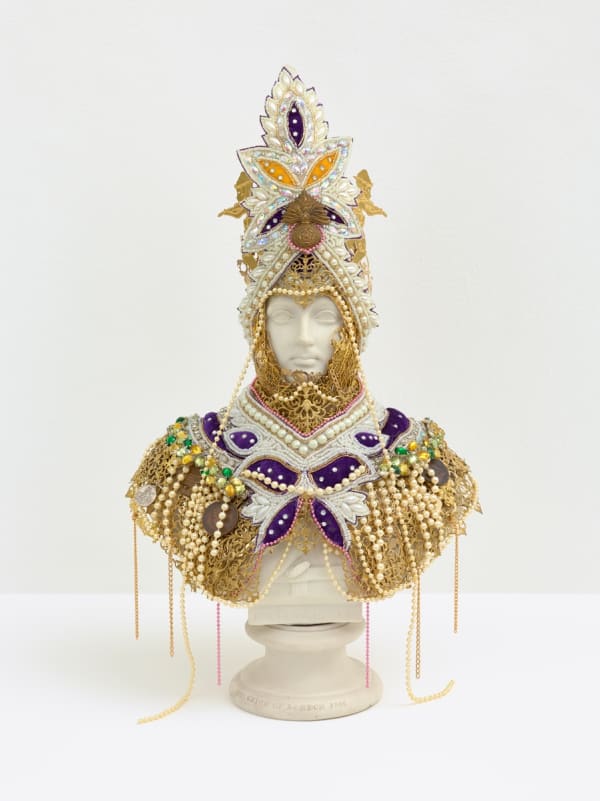 Hew Locke, Souvenir 3 Albert Edward Prince Of Wales, 2019, Mixed Media On Antique Parian Ware, 52 x 30 x 21 cm