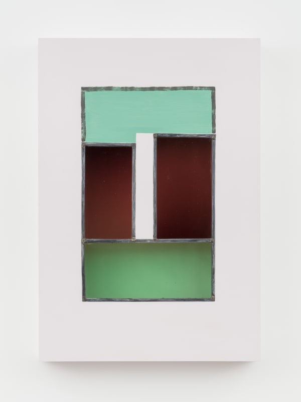 Jessica Warboys, HOUR III, 2019, Acrylic, antique glass, lead came, plywood, 87 x 59.7 x 8.9 cm, 34 1/4 x 23 1/2 x 3 1/2 in