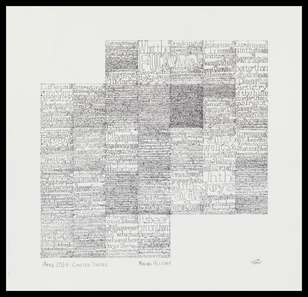 Martin Wilner, Making History: Case Histories, April 2014: Carter Foster (verso), 2014, graphite on Bristol board, 41.9 x 43.5 cm, 16 1/2 x 17 1/8 in