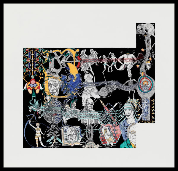 Martin Wilner, Making History: Case Histories, February 2014: Dr Jorn Gunther, 2014, Pen and ink on Bristol board, 41.9 x 43.5 cm, 16 1/2 x 17 1/8 in