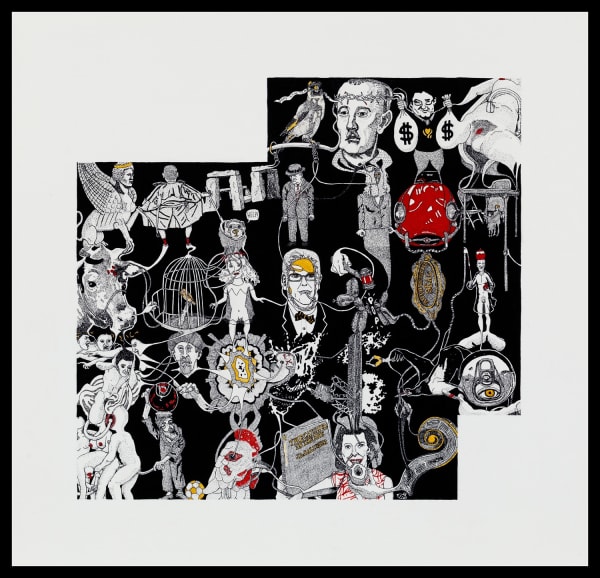 Martin Wilner, Making History: Case Histories, January 2014: Alexander Adler, 2014, Pen and ink on Bristol board, 41.9 x 43.5 cm, 16 1/2 x 17 1/8 in