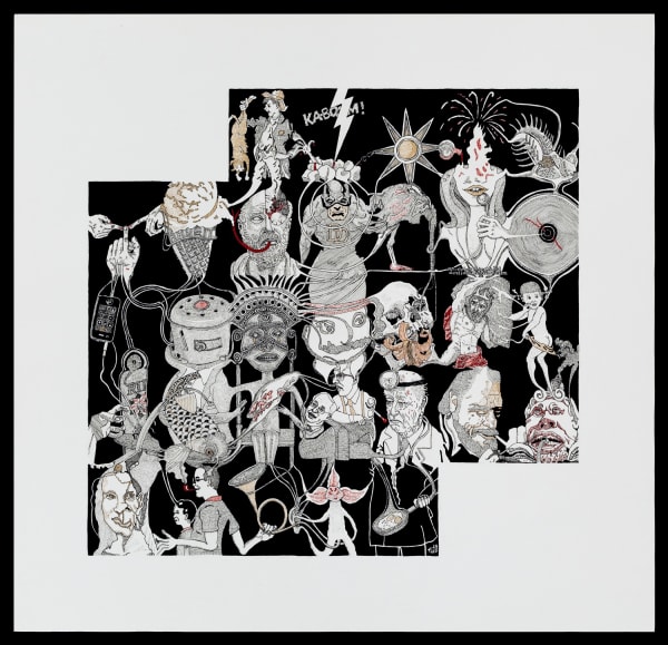 Martin Wilner, Making History: Case Histories, July 2014: Dr Robert Michels, 2014, Pen and ink on Bristol board, 41.9 x 43.5 cm, 16 1/2 x 17 1/8 in