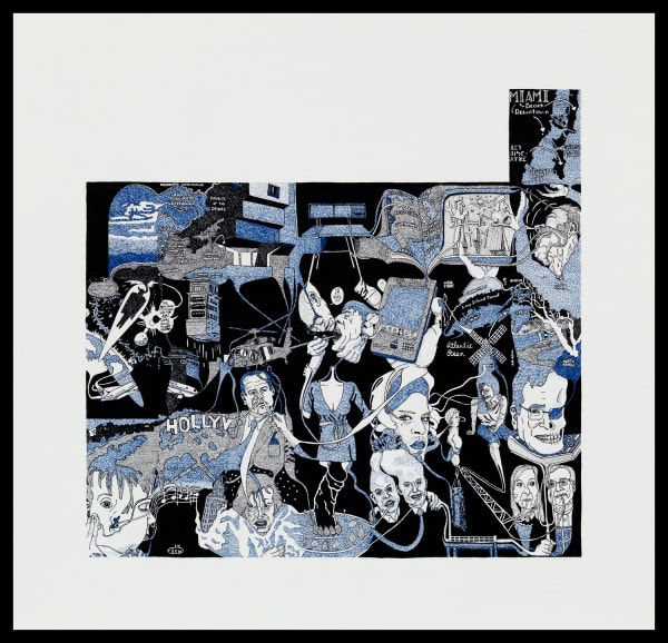 Martin Wilner, Making History: Case Histories, March 2014: Philip Aarons, 2014, Pen and ink on Bristol Board, 41.9 x 43.5 cm, 16 1/2 x 17 1/8 in