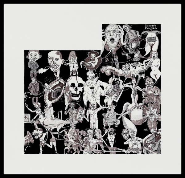 Martin Wilner, Making History: Case Histories, May 2014: Francis Levy, 2014, Pen and ink on Bristol board, 41.9 x 43.5 cm, 16 1/2 x 17 1/8 in