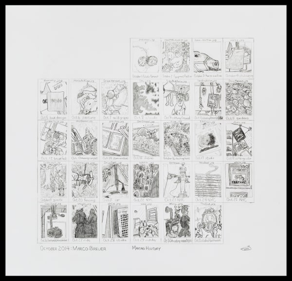 Martin Wilner, Making History: Case Histories, October 2014: Marco Breuer (verso), 2014, graphite on Bristol board, 41.9 x 43.5 cm, 16 1/2 x 17 1/8 in