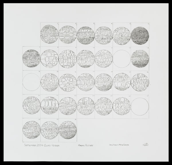 Martin Wilner, Making History: Case Histories, September 2014: Elias Herder (verso), 2014, Graphite on Bristol board, 41.9 x 43.5 cm, 16 1/2 x 17 1/8 in