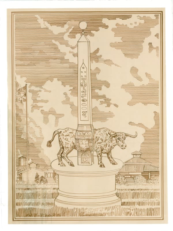 Adam Dant, Texas Drawing #4, Poliphilo describes some great and marvellous work...drawing snapshot, 2016, Ink on paper, 76.2 x 55.9 cm, 30 x 22 in