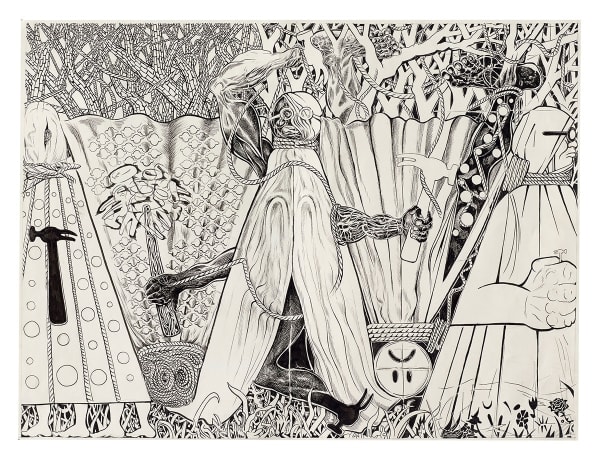 Trenton Doyle Hancock, I Got Stood Up Just to Be Sat Down, 2015, Ink and graphite on paper