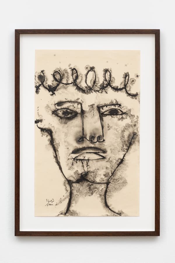 Anwar Jalal Shemza Head 1957 Ink On Paper Framed 49 6 X 35 X 2 5 Cm 19 1 2 X 13 3 4 X 1 In A She0089 Photo By Damian Griffiths