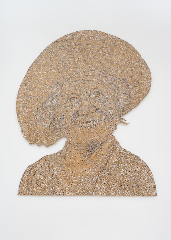 Hew Locke Smile 2003 Cardboard Acrylic Permanent Pigment Marker Pen And Graphite 225 X 165 Cm 88 5 8 X 65 In H Loc0528 Photo By Damian Griffiths