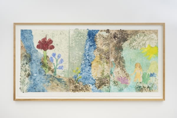 Ken Kiff Gt Kk 2 96 A7 Red Flower River Woman Light Version 1992 1996 Oil On Paper Over Monoprint Framed 143 X 279 X 5 Cm 56 1 4 X 109 7 8 X 2 In K Kif0150 Photo By Damian Griffiths