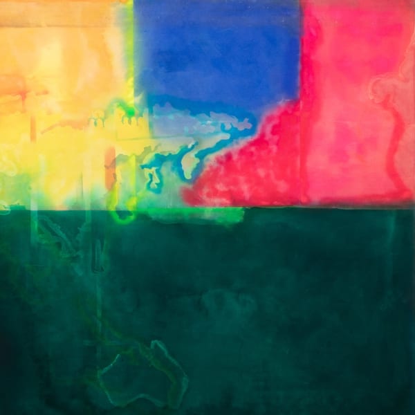 Detail of Frank Bowling, Africa to Australia, 1971, Acrylic on canvas in two (2) parts, Overall: 281 x 666 cm, 111 x 264 in