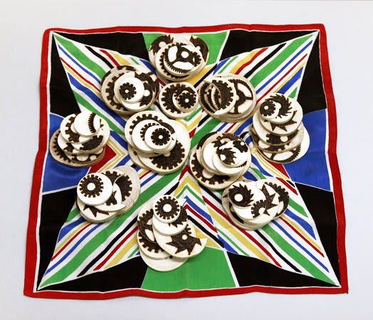 Jane Wilbraham, Trade and Industry, 2011, Sycamore(with pyrography detail,) 34 x 34 cm, 13 3/8 x 13 3/8 in