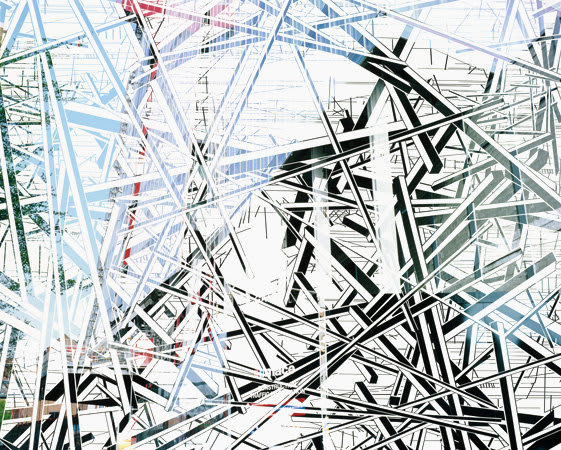 RICHARD GALPIN, Brace III (Breach), 2011, peeled photograph, 76 x 95 cm, 29 7/8 x 37 3/8 in