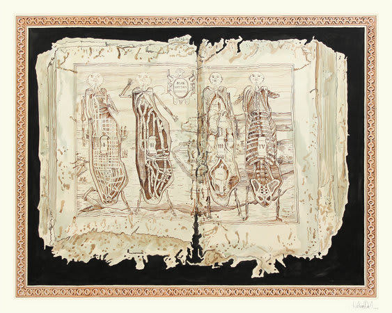 Adam Dant, Manhattan Dissected, 2012, ink on paper, 132.5 x 163 cm, 52 1/8 x 64 1/8 in