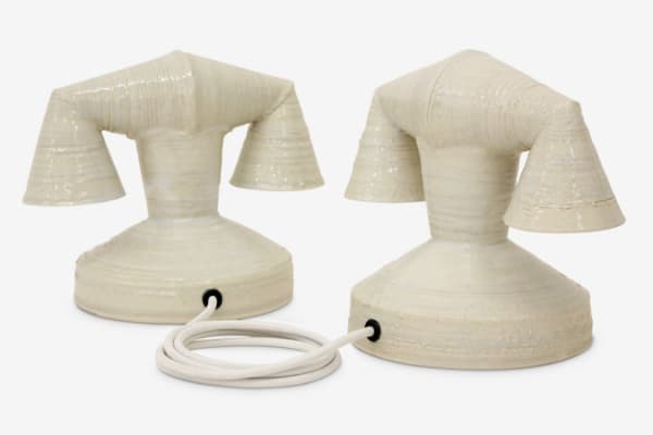 Richard Slee, Ghost, 2013, Glazed ceramic in two (2) parts with telephone cord, Each: 25 x 32 x 20 cm, 9 7/8 x 12 5/8 x 7 7/8 in