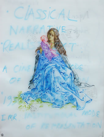 David Godbold, Institutional modes of representation, 2007, Ink and pencil on tracing paper over found paper, 78.5 x 59.5 cm, 30 7/8 x 23 3/8 in