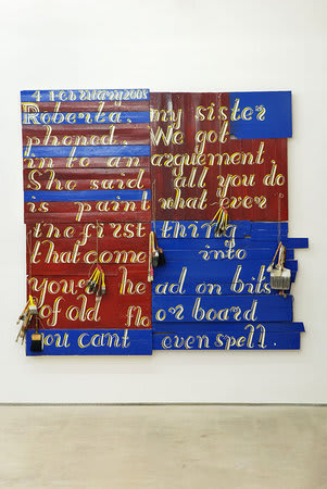 Bob and Roberta Smith, 4 February 2008, All you do is paint the first thing, 2008, Signwriters paint on board with paintbrushes, 219.9 x 239 cm, 86.64 x 94.17 inches